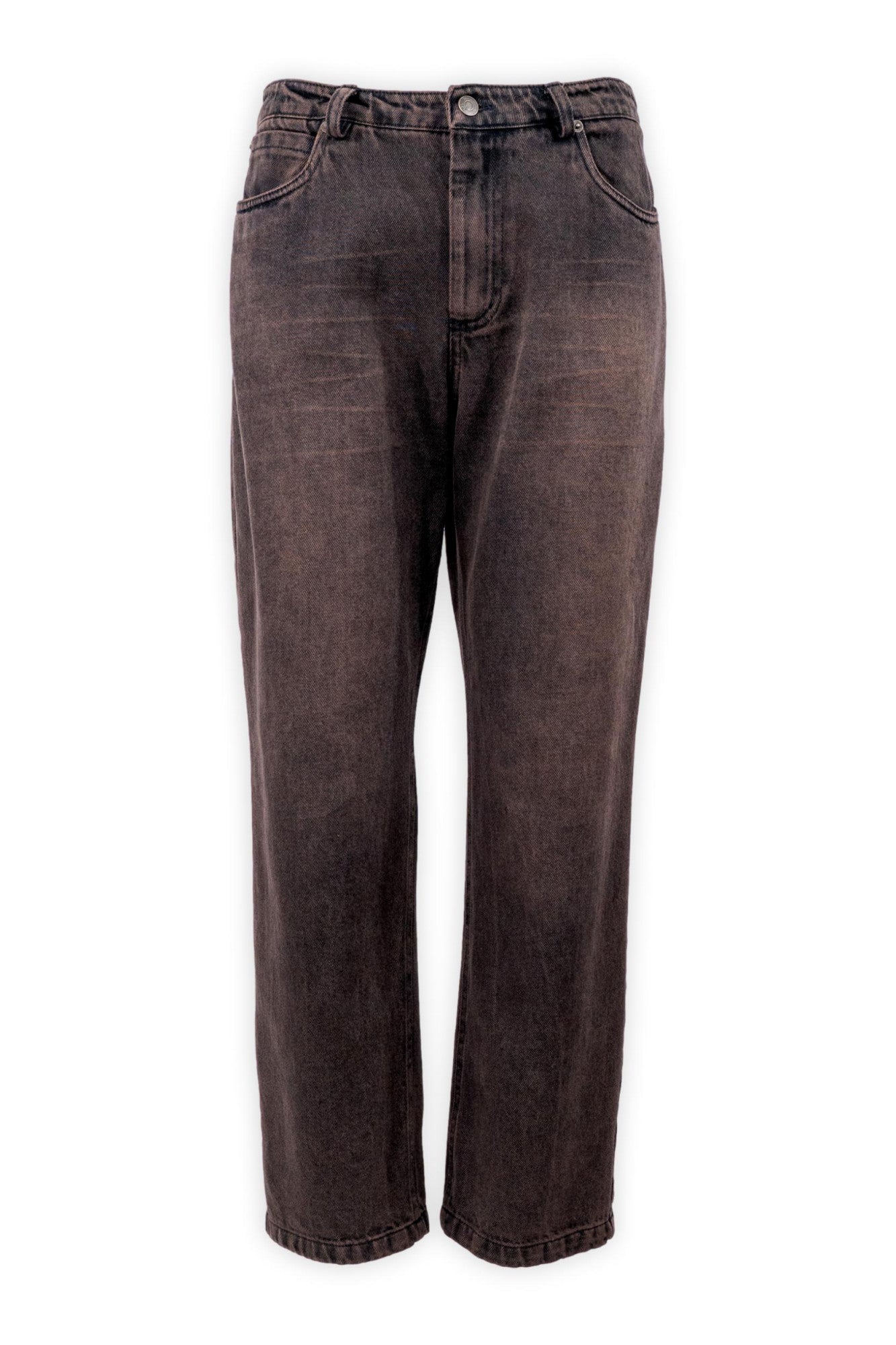 Jeans cinque tasche in denim effetto vintage