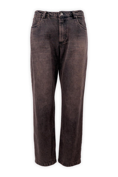 Jeans cinque tasche in denim effetto vintage