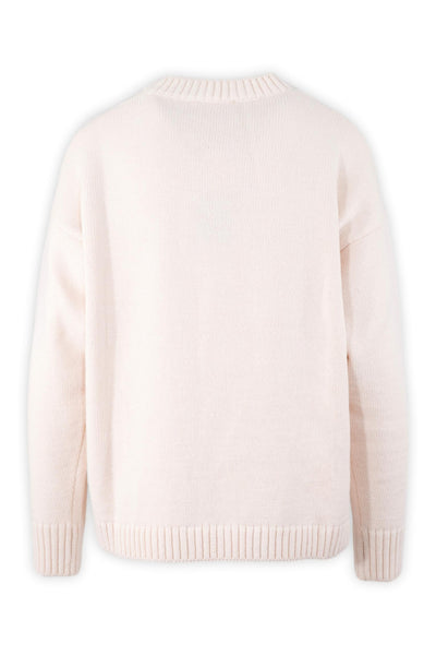 Maglia girocollo con bordi a costine