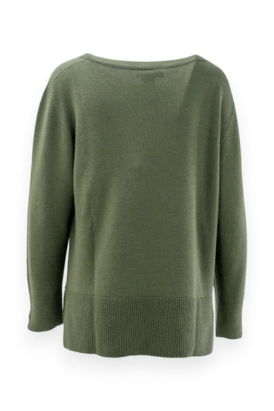 Oversized pure wool boat neck