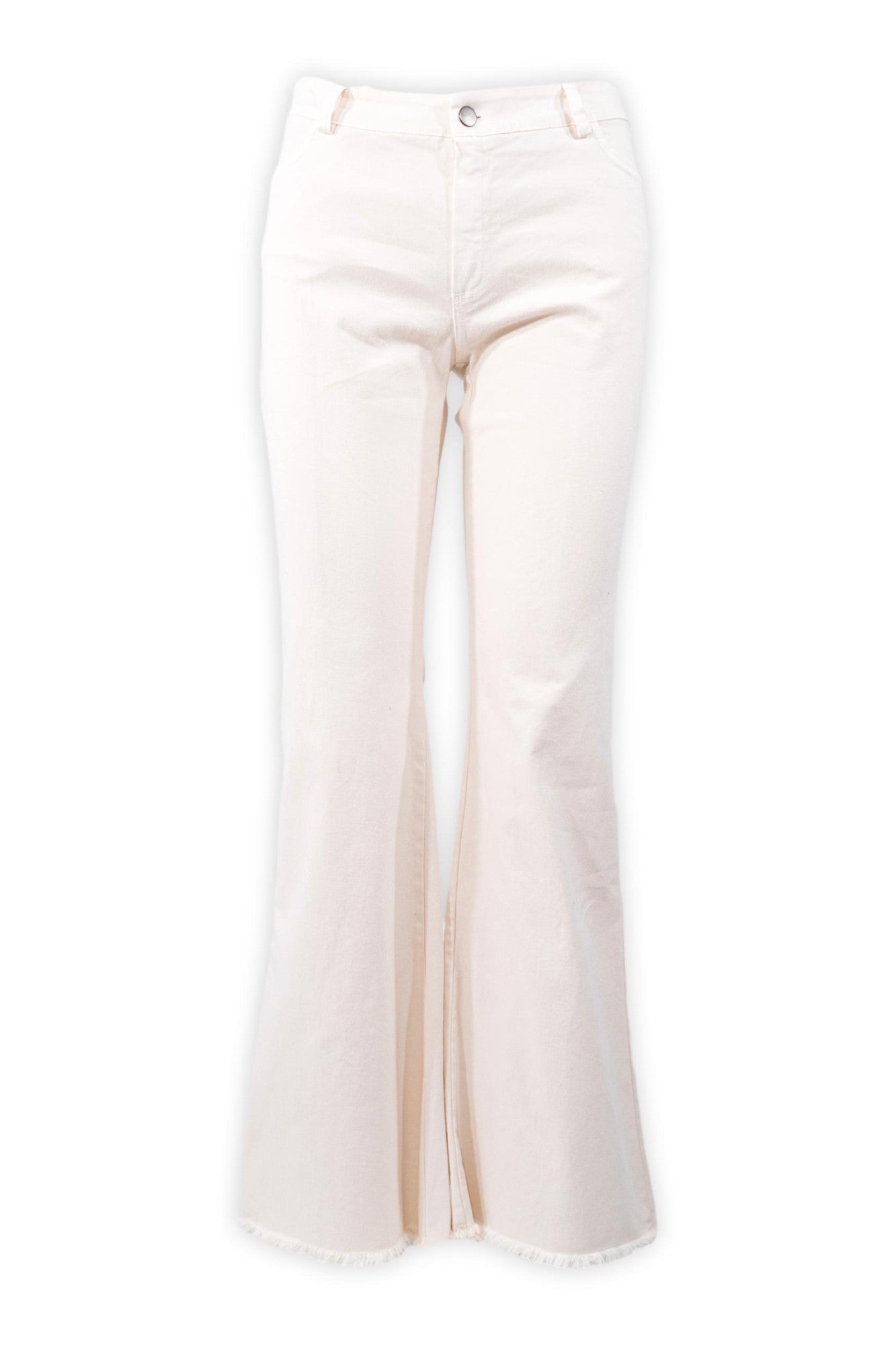 Pantalone flare con fondo sfrangiato