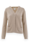 Cardigan in puro cotone operato in grana di riso