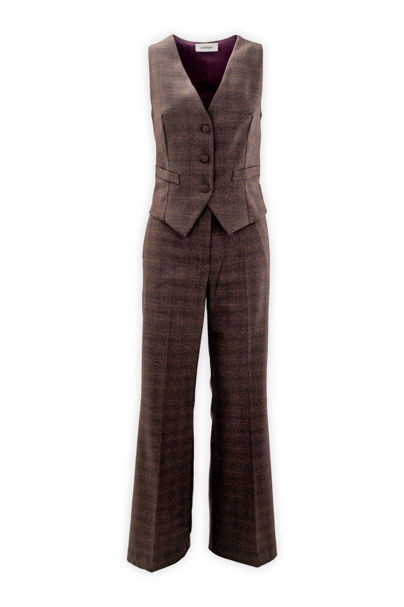 Gilet check foderato con pattine