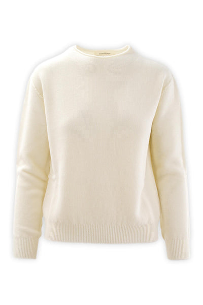 Rice-worked crewneck sweater