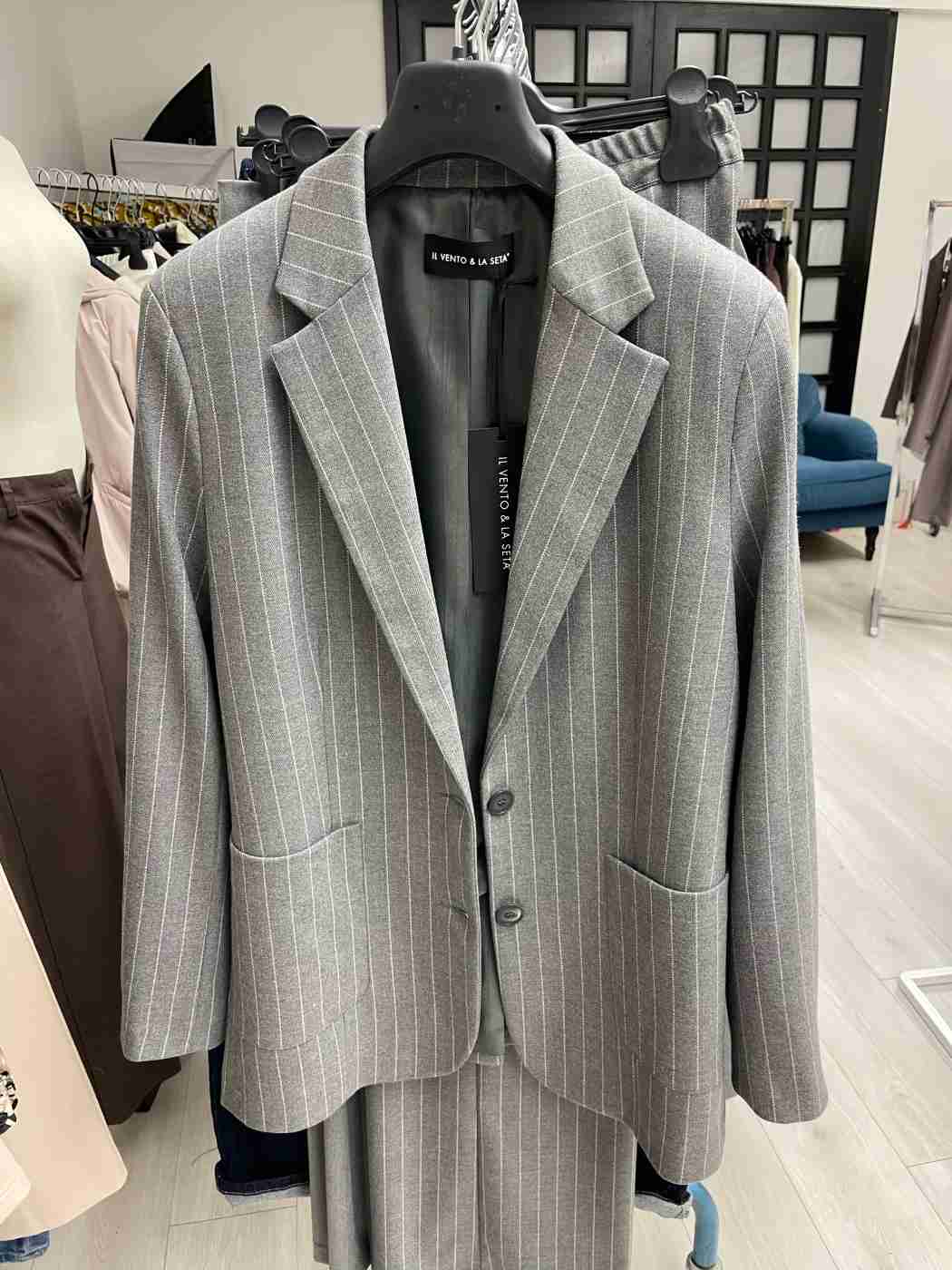 Pantalone palazzo gessato