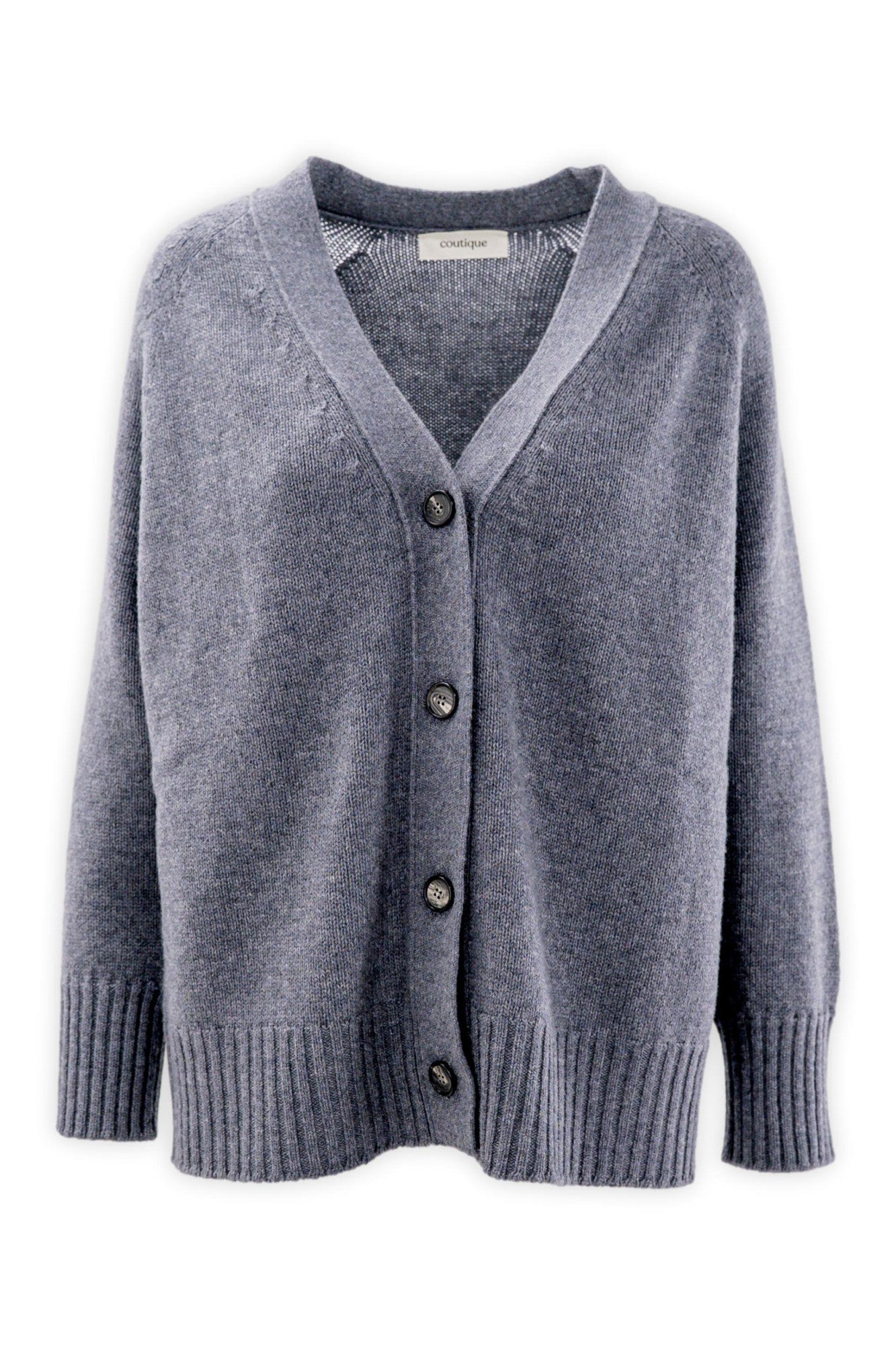 Three-thread fine wool and cashmere cardigan