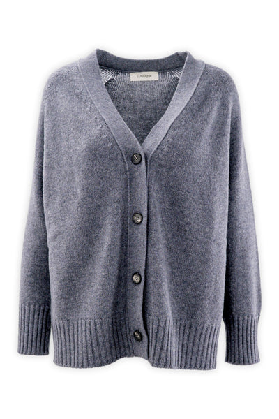 Cardigan in lana e cashmere finezza tre fili