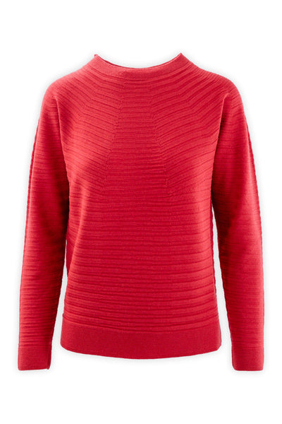 Maglia girocollo pura lana operata a righe