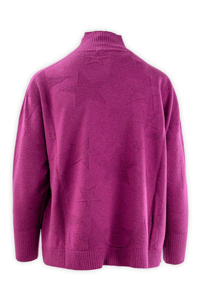 Maglia collo a vulcano operata in pura lana merinos