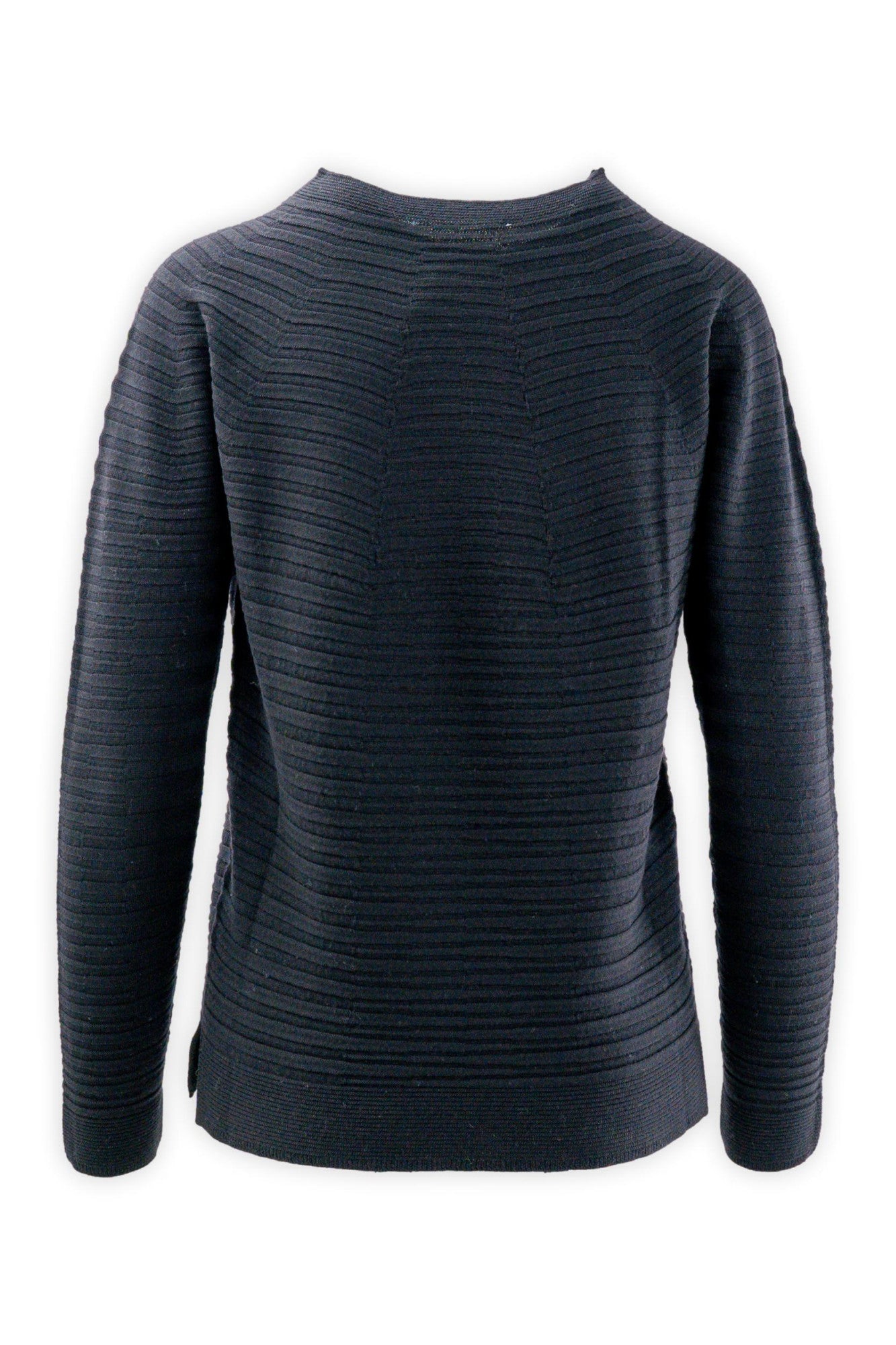 Maglia girocollo pura lana operata a righe