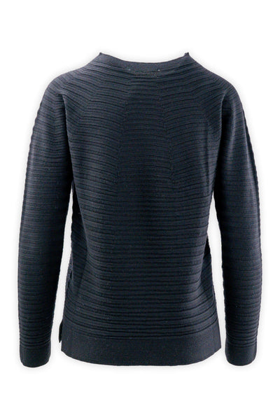 Pure wool crew neck sweater with striped pattern