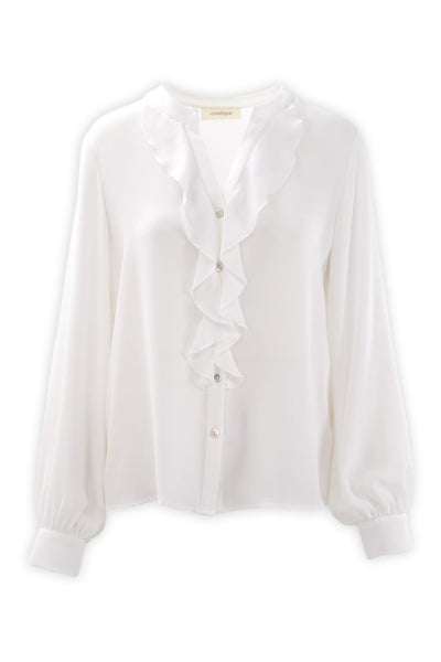 Elegant shirt with jabot