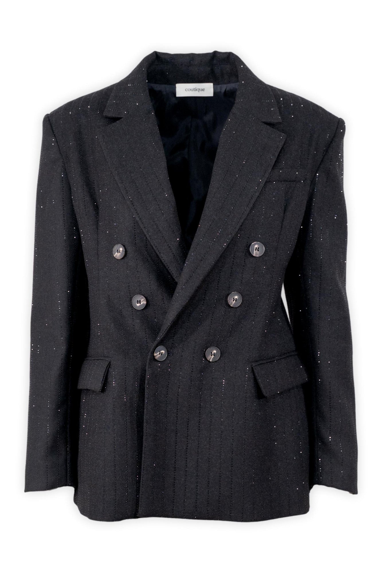 Blazer doppiopetto gessatura in lurex