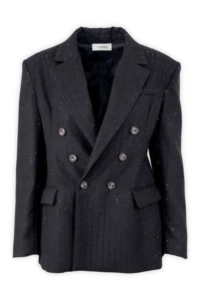 Blazer doppiopetto gessatura in lurex