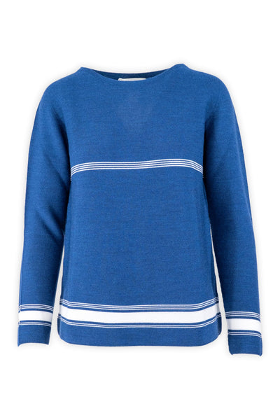 Crewneck Sweater with Striped Links