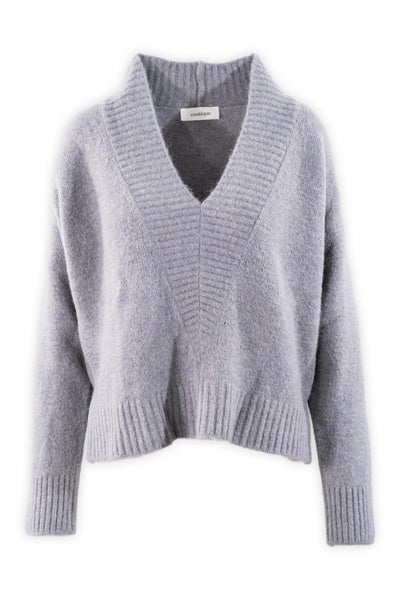 Maglia in alpaca con scollo a V profondo