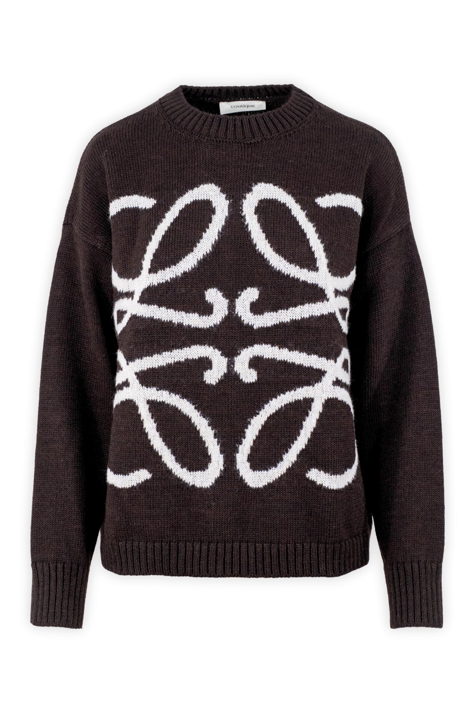 Maglia girocollo con bordi a costine