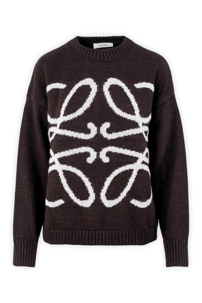 Maglia girocollo con bordi a costine