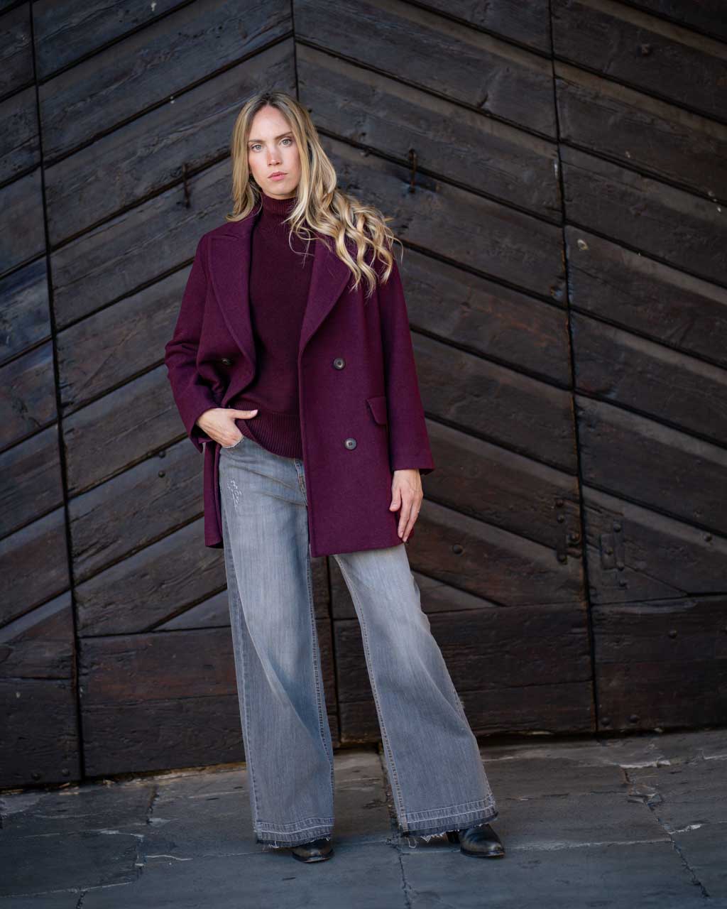 Wool and cashmere crater neck sweater