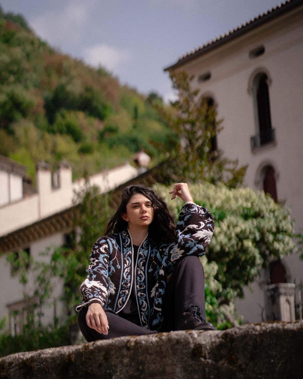 Pantalone palazzo in pura lana