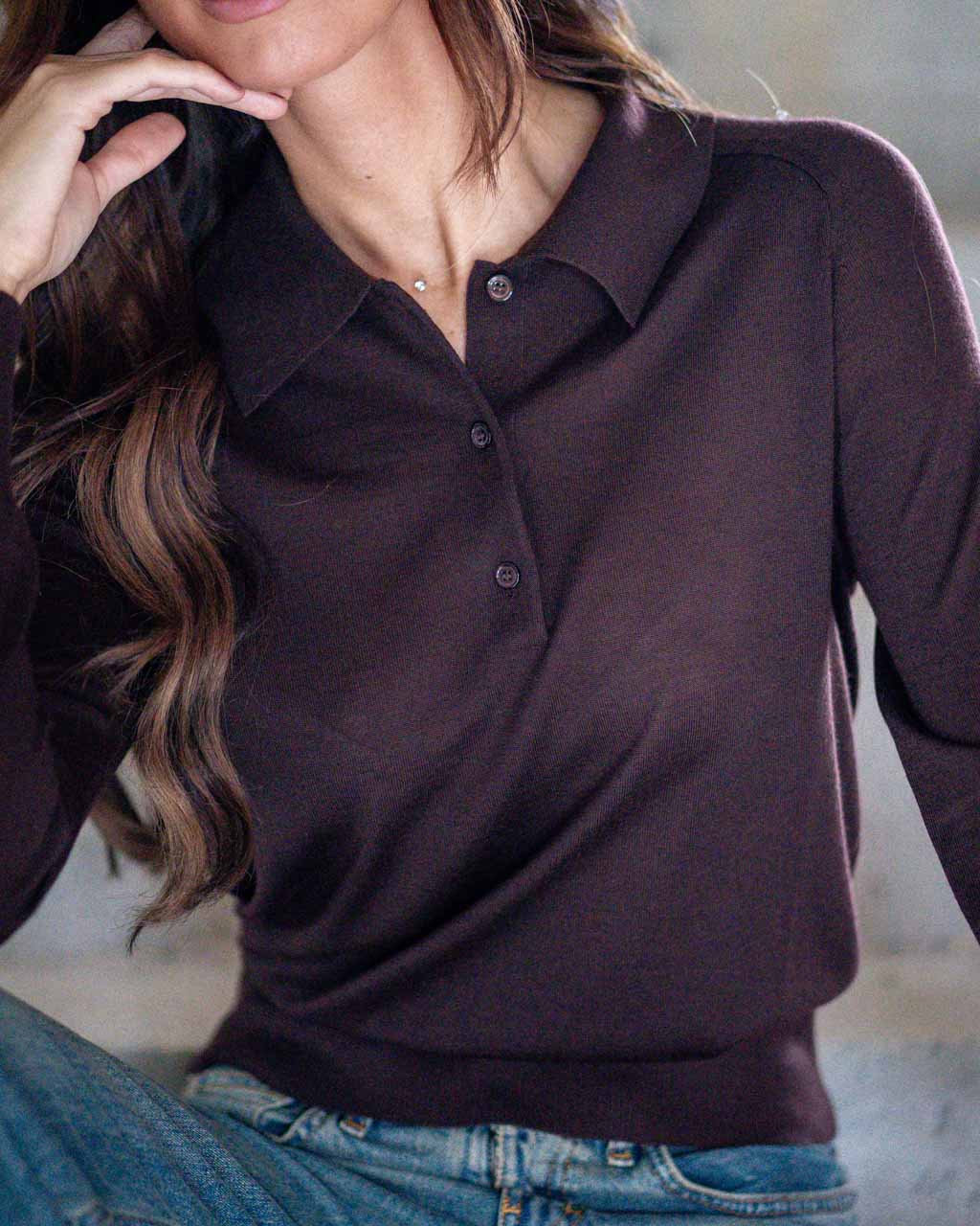 Pure wool polo shirt
