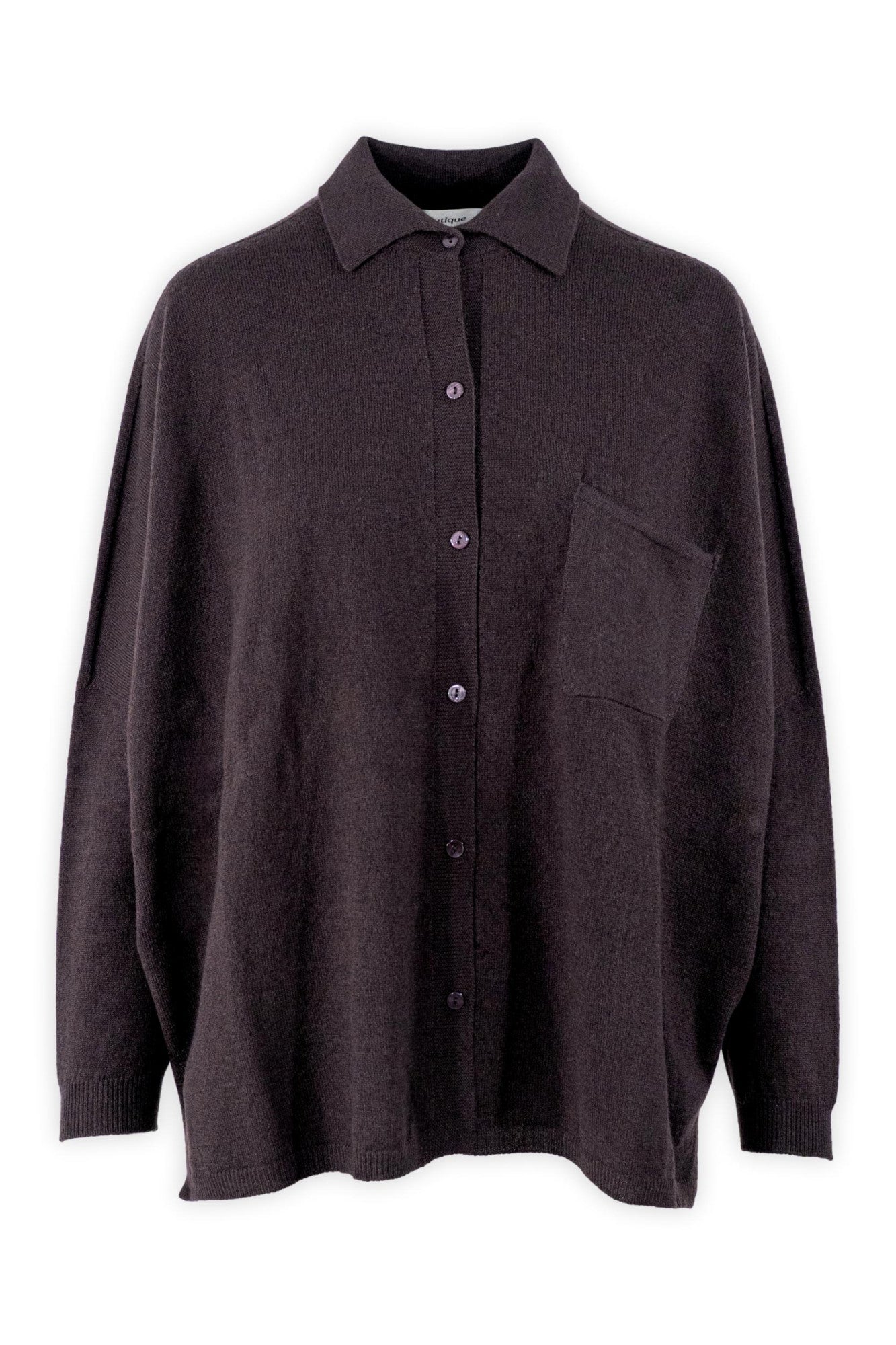 Maxi camicia in lana e cashmere