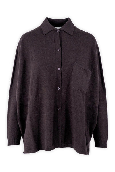 Maxi camicia in lana e cashmere