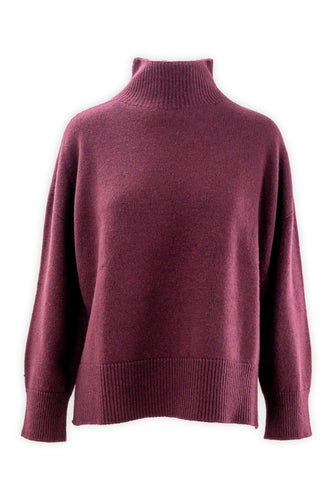 Maglia con collo a cratere in lana e cashmere