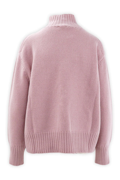 Maglia con collo a cratere in lana e cashmere