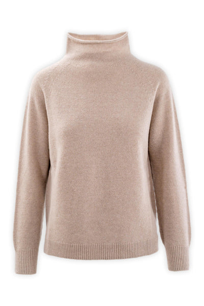 Maglia collo a cratere in lana e cashmere