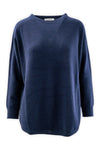 Girocollo in puro cashmere con fondo stondato