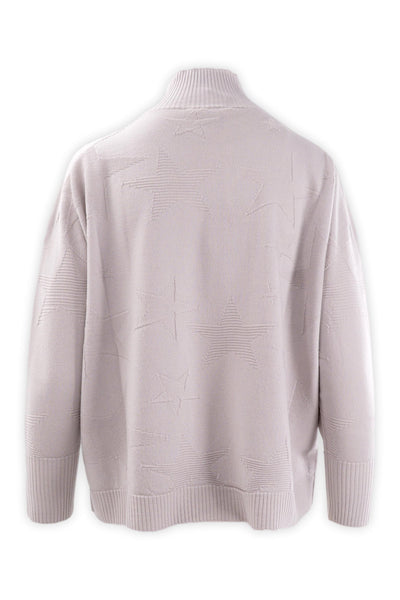 Maglia collo a vulcano operata in pura lana merinos