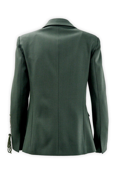 Single-breasted lined blazer with sleeve embroidery