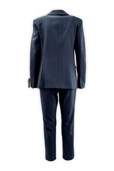 Single-breasted lined blazer with sleeve embroidery