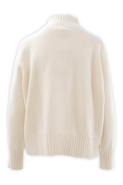 Maglia con collo a cratere in lana e cashmere