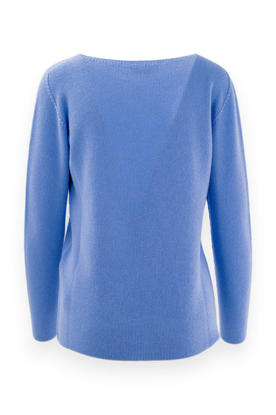 Round-neck sweater in rice stitch