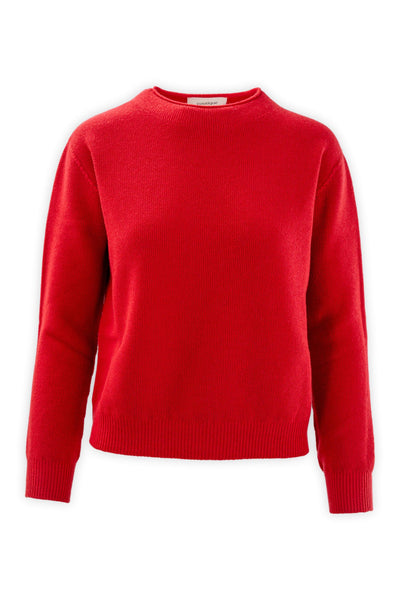 Rice-worked crewneck sweater