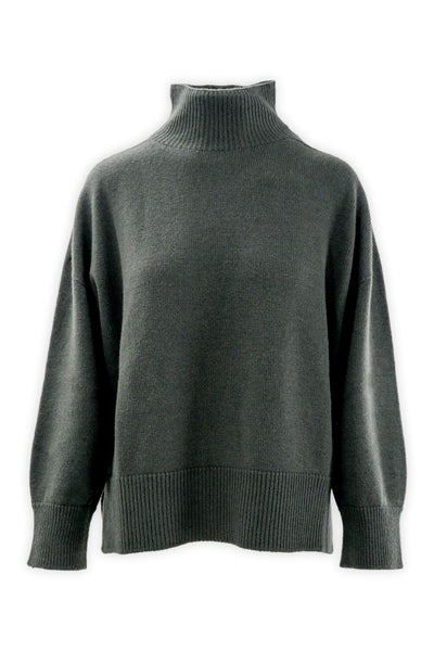 Wool and cashmere crater neck sweater