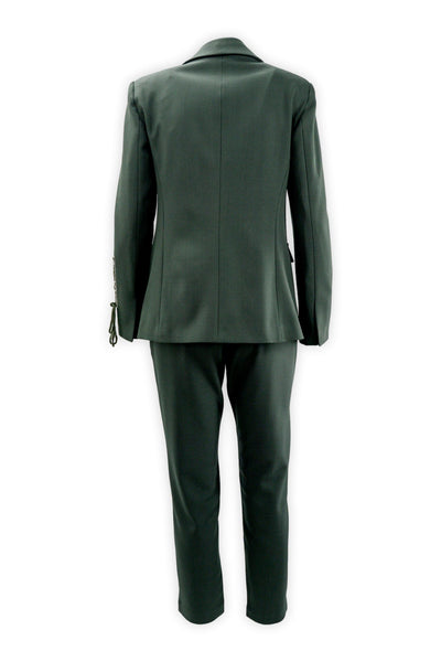 Single-breasted lined blazer with sleeve embroidery