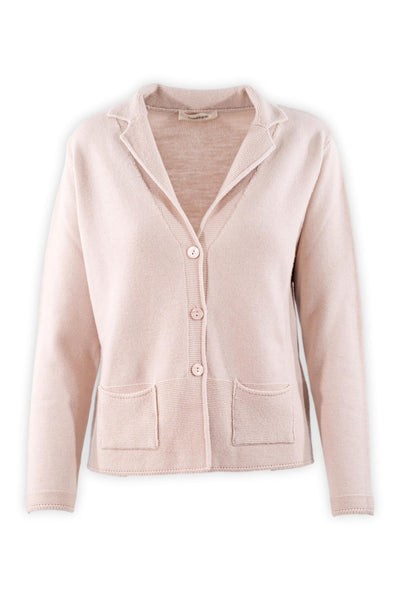 Cardigan con revers e tasche.