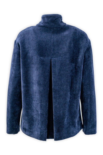 Giacca effetto velluto con collo rialzato