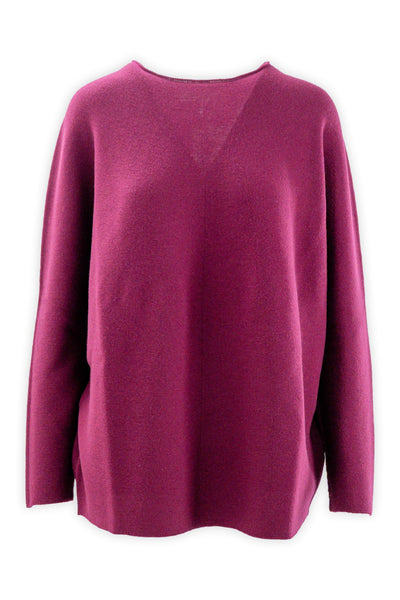 Girocollo over con taglio ad ovetto con lavorazione links