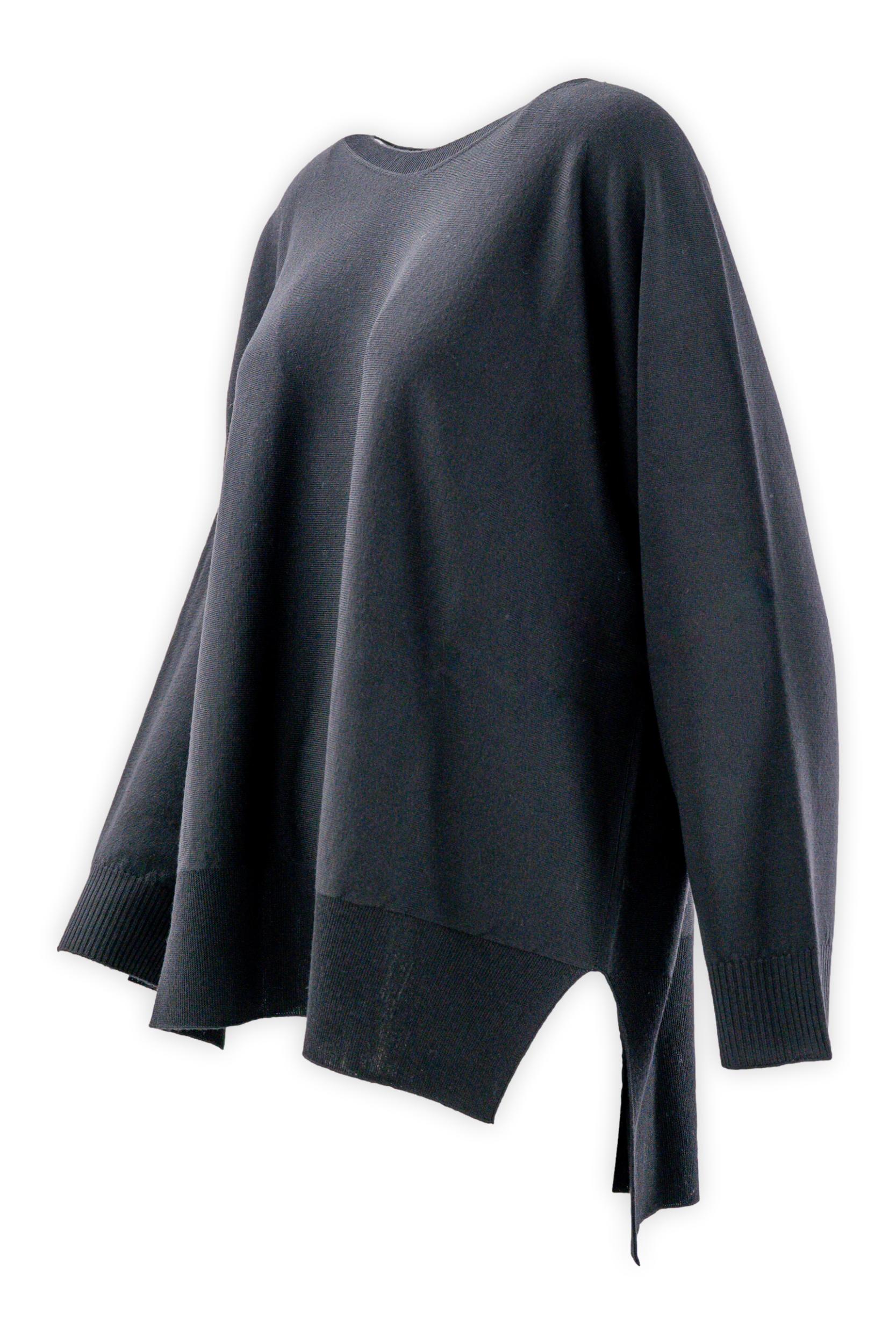Maglia collo a barchetta curvy in pura lana