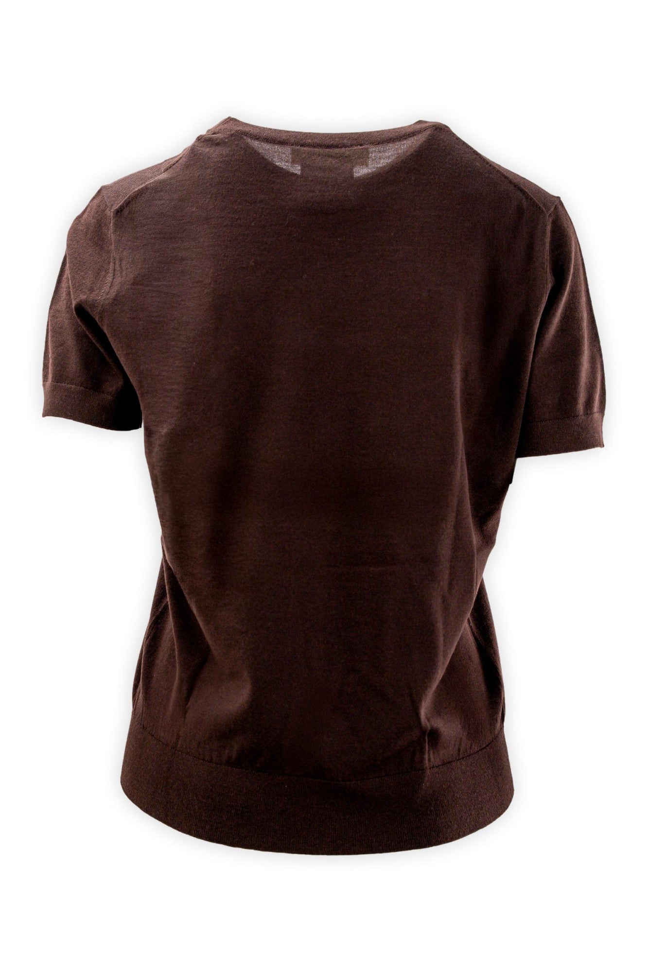 Maglia girocollo mezza manica in pura lana
