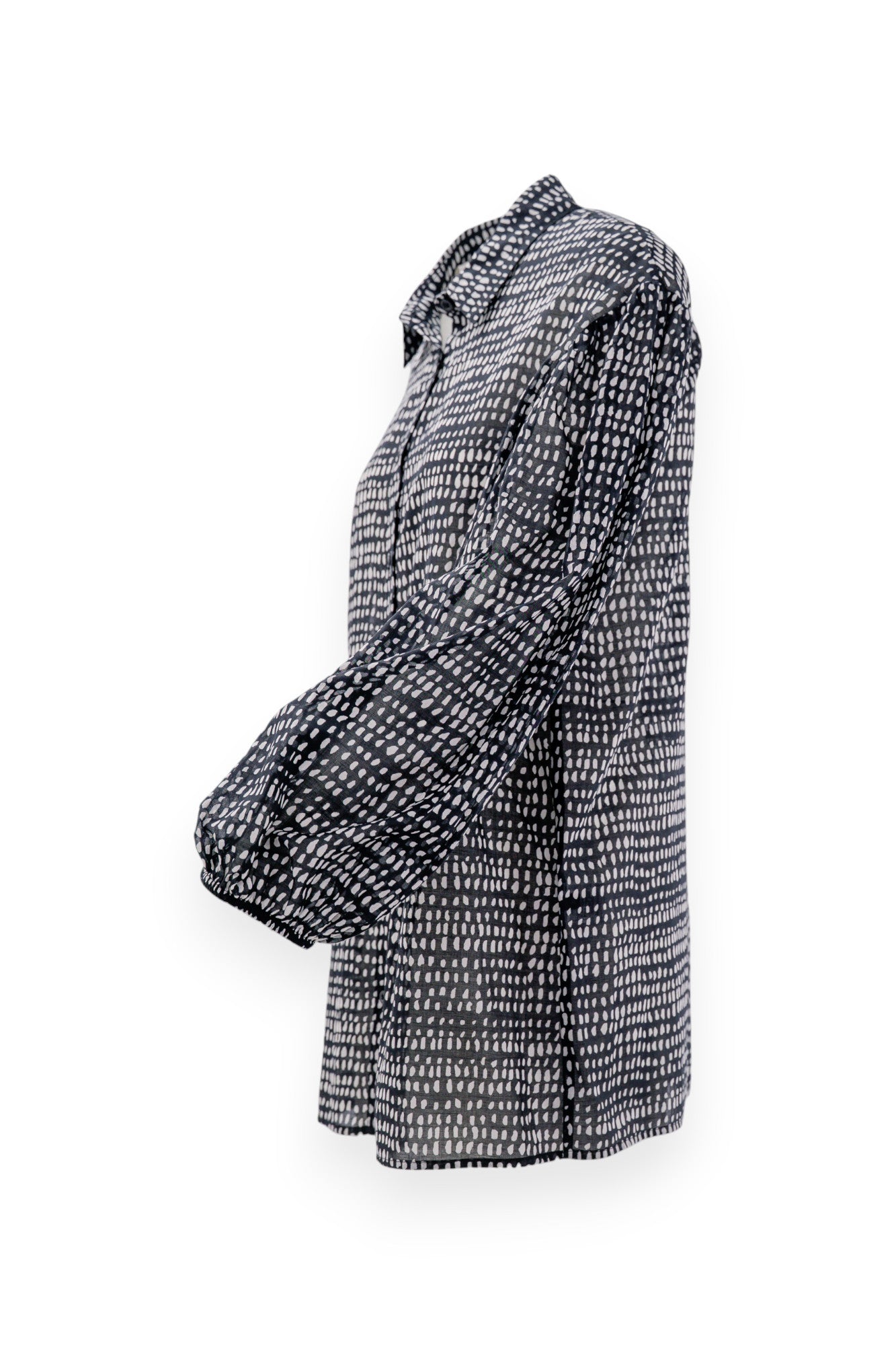 Camicia in mussola di cotone con fantasia astratta