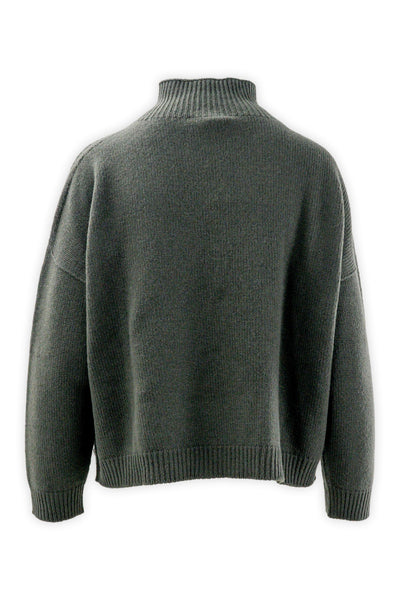 Wool and cashmere crater neck sweater
