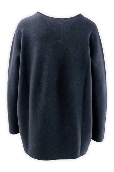 Girocollo over con taglio ad ovetto con lavorazione links