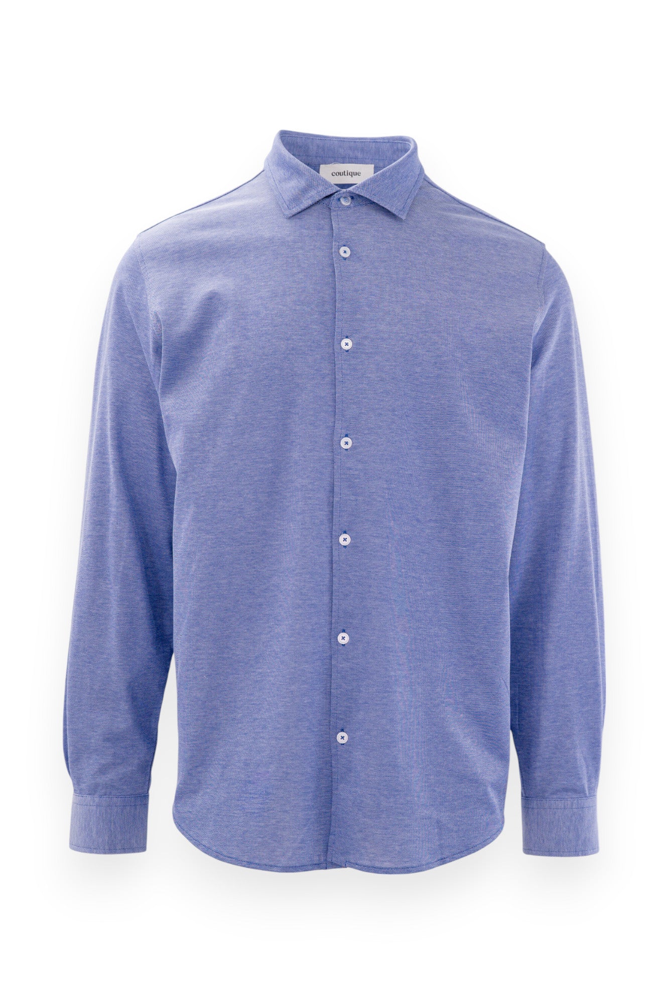 Polo camicia a manica lunga in filo di Scozia