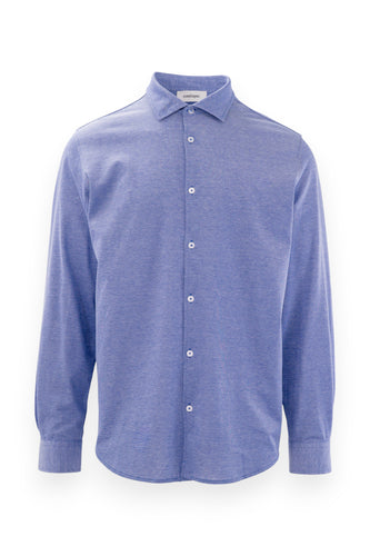 Polo camicia a manica lunga in filo di Scozia