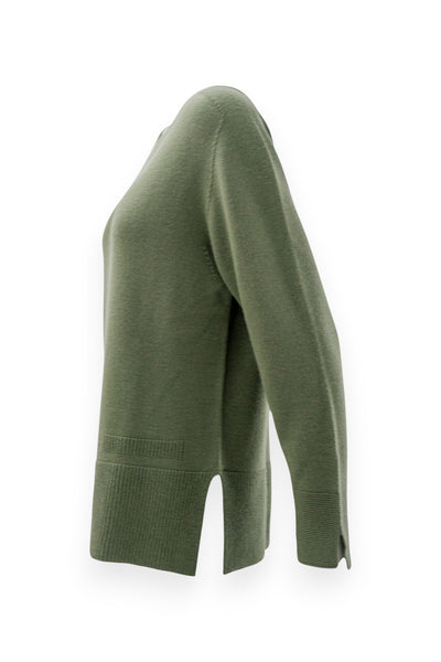 Oversized pure wool boat neck